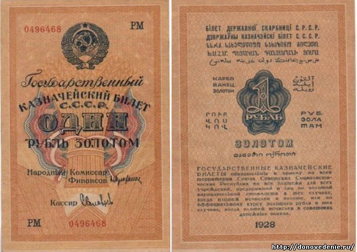 1 рубль золотом 1928 года